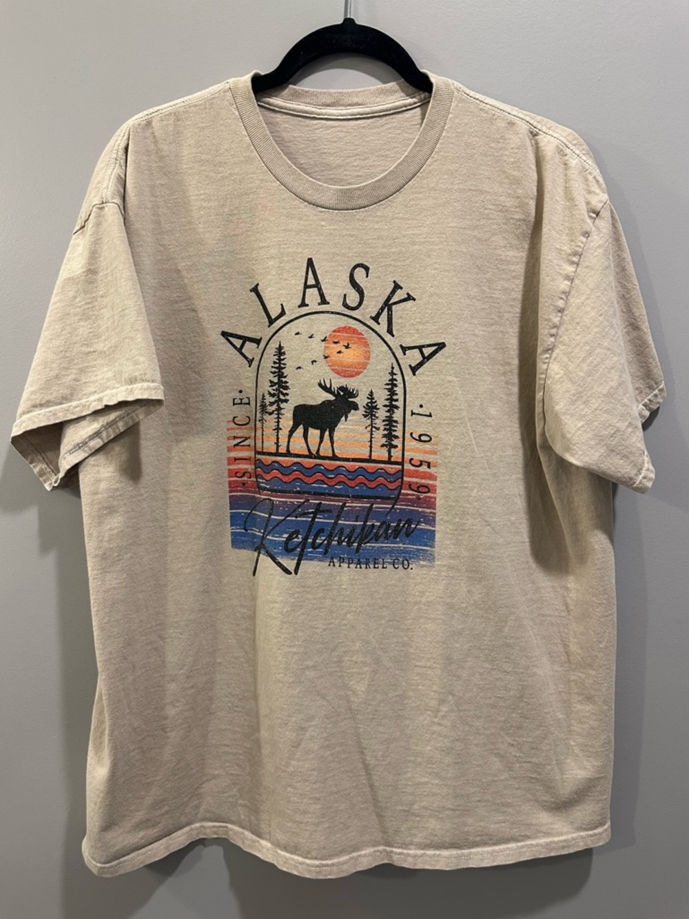 Ketchikan Apparel Co Alaska Short Sleeve Tee Tan / Cream Size XL